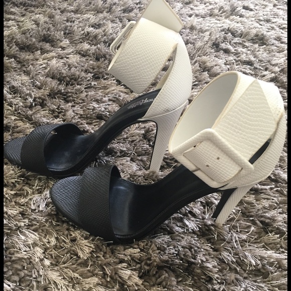 Charlotte Russe Shoes - Black and white high heels sandals